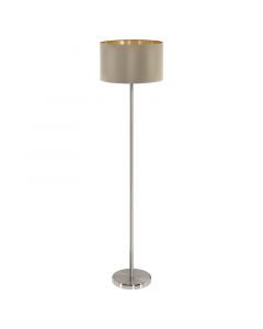 Golden modern floor lamp fabric, Terme, with switch