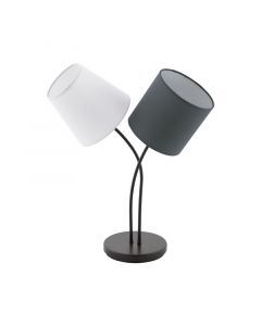 White retro table lamp fabric, Anina, with switch