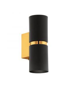 Golden design up down wall light metal, Annely