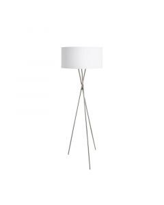 White modern tripod floor lamp fabric, Anuschka, with switch