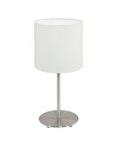 White modern table lamp fabric, Abano, with switch