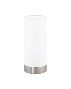 Nickel modern table lamp glass, Asiye, with switch