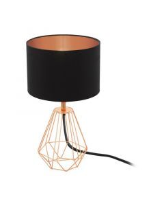 Copper design table lamp fabric, Acri, with switch