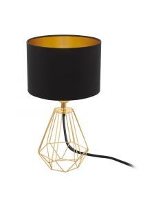 Brass design table lamp fabric, Acri, with switch