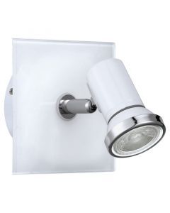 Chrome wall spotlight glass, Jasmijn, IP44