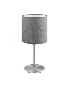Grey modern table lamp fabric, Abano, with switch