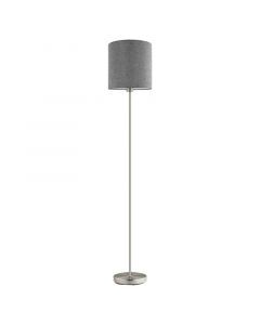 Grey modern floor lamp fabric, Abano, with switch
