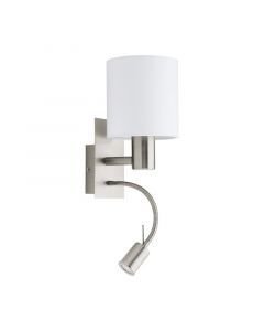 White modern wall light fabric, Abano, with switch