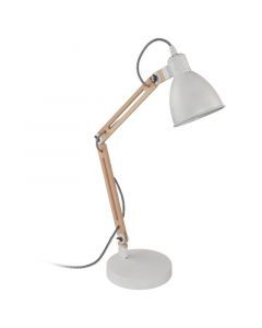 Wood table lamp white, Ceyda, with switch
