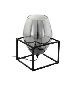 Black design table lamp steel, Josephus, with switch