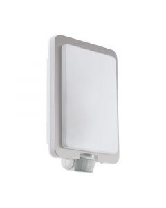 White outdoor wall light with motion sensor plastic, Jayce, IP44