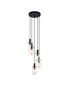 Black modern pendant light glass, Jovanni