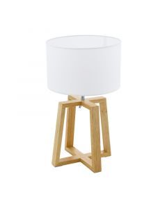 Wood table lamp brown, Maico, with switch