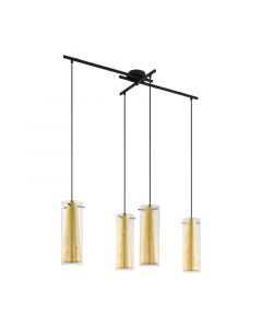 Golden modern pendant light glass, Barceno