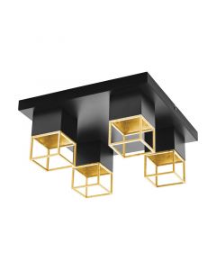 Golden modern flush ceiling light steel, Jovanny