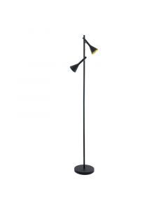 Golden floor lamp steel, Marielle, with switch