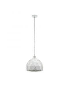 White modern pendant light steel, Silva