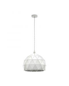 White modern pendant light steel, Silva