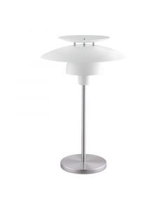 Nickel design table lamp steel, Lariana, with switch