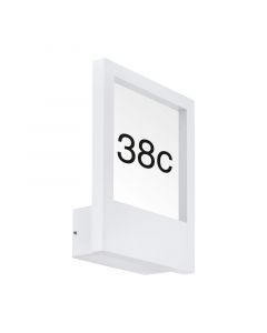 White modern illuminated house number aluminium, Jovan, IP44