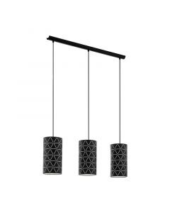 Black modern pendant light steel, Simona
