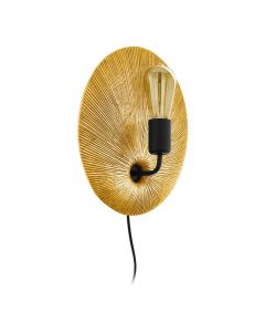 Golden modern wall light plastic, Paschalis, with switch