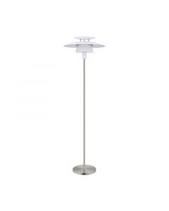 Nickel design floor lamp steel, Lariana, with switch