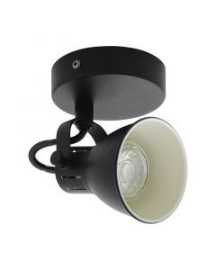 Black vintage ceiling spotlight steel, Tinke