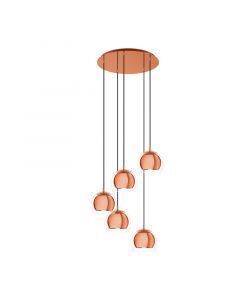 Copper design pendant light glass, Iroma