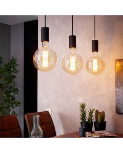 Black pendant light steel, Samed