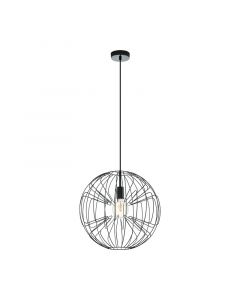 Nickel industrial pendant light steel, Josiah