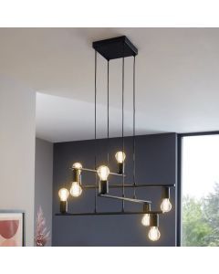 Black industrial pendant light metal, Evelyne