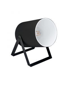 Black rustic table lamp steel, Yvana, with switch