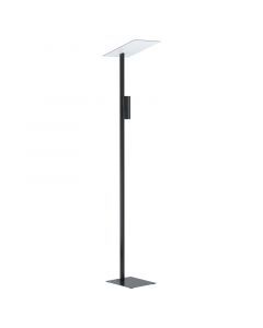 White modern floor lamp aluminium, Annegreet, with switch