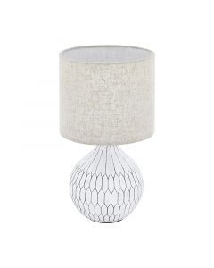 Ceramic table lamp white, Angele, with switch