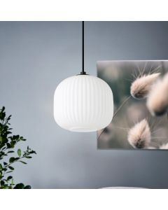 White retro pendant light glass, Elvera