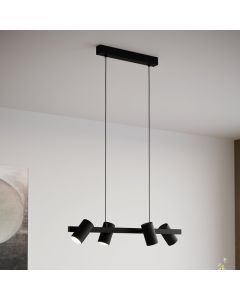 Black modern pendant light steel, Patrice