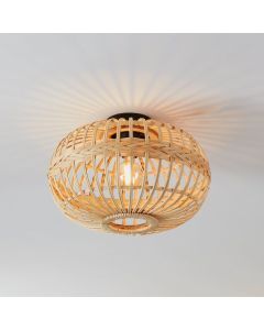 Brown rustic flush ceiling light wood, Firenze