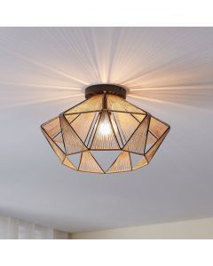 Brown rustic ceiling light steel, Yessica