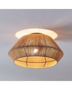 Rattan flush ceiling light brown, Wilbert