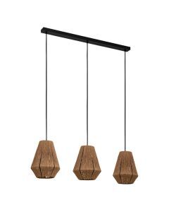 Rattan pendant light brown, Wilbert