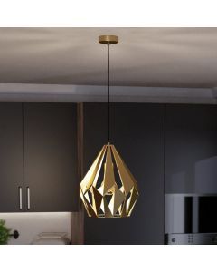 Golden industrial pendant light aluminium, Acri