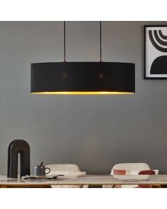 Black modern pendant light fabric, Kelsey