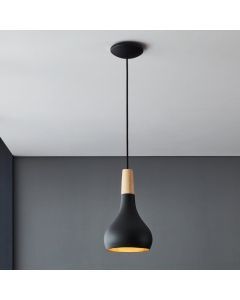 Black pendant light aluminium, Tjebbe