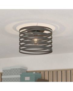 Black industrial ceiling light aluminium, Tein