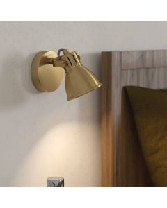 Golden industrial wall spotlight aluminium, Tinke