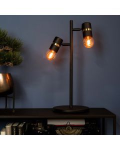 Black table lamp aluminium, Jelger, with switch