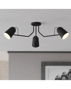 Black industrial ceiling light aluminium, Jelco