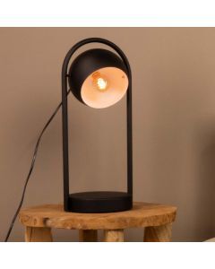 Black industrial table lamp aluminium, Jasin, with switch