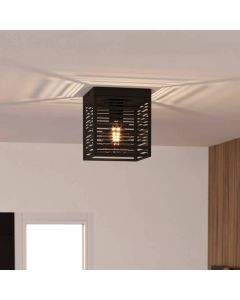 Black industrial ceiling light aluminium, Lennaert